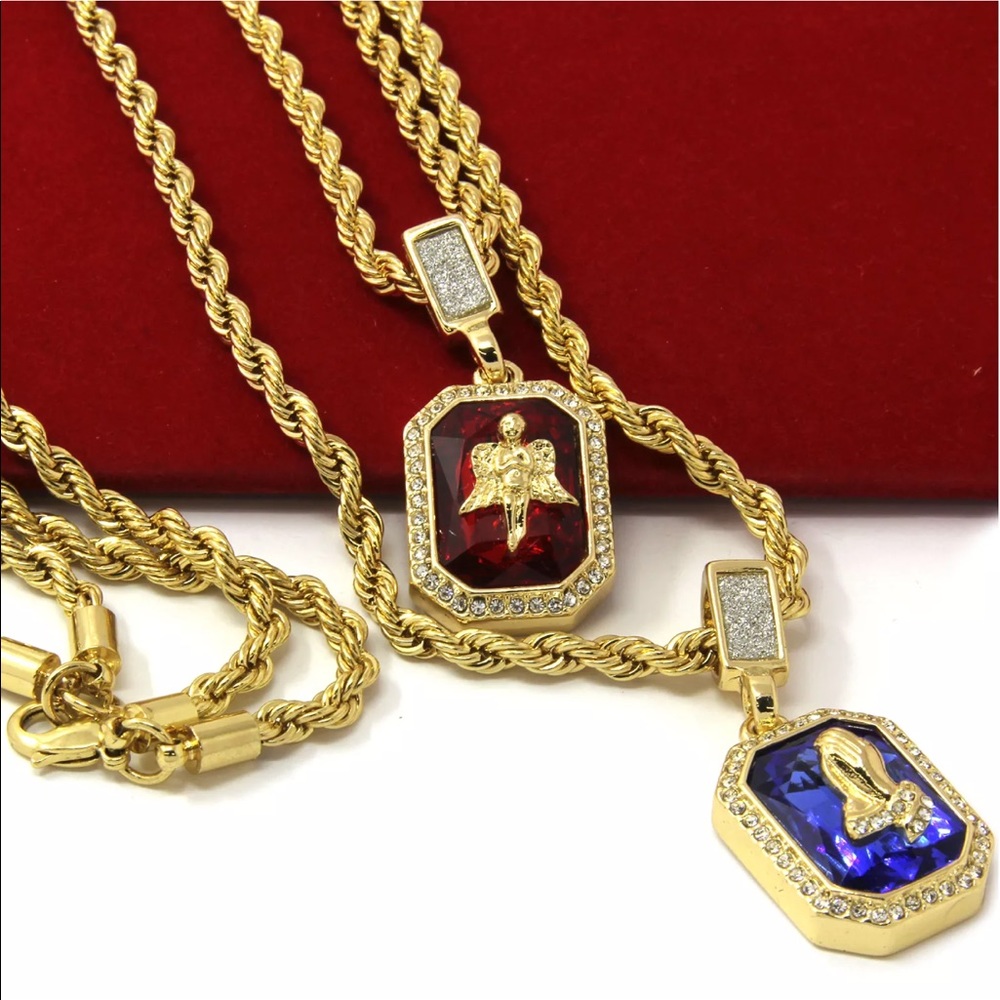 Men gold plated chain set